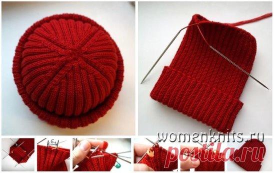 Вяжем шапку-резинку с небанальной макушкой
Описание: http://womanknits.ru/vyazanie-dlya-zhenshchin/shapki-berety/vyazhem-shapku-rezinku-s-nebanalnoj-makushkoj