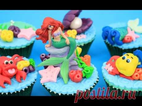 Disney Princess ARIEL Underwater Cupcakes  How To Make  by Cakes StepbyStep
