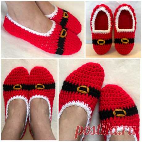 Quick Christmas Santa Slippers Free Pattern | Your Crochet