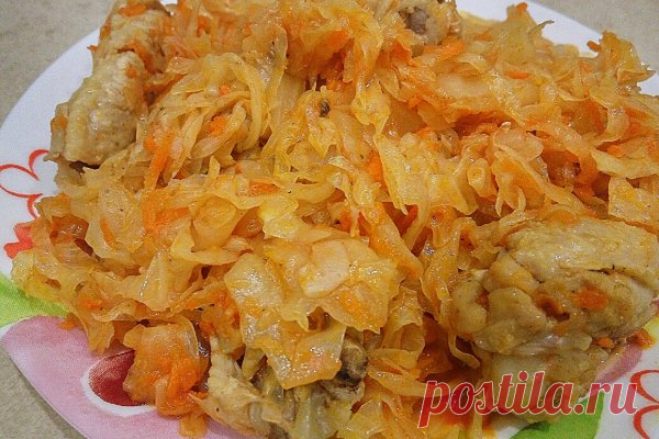 Тушеная капуста с курицей в мультиварке — Sloosh – кулинарные рецепты