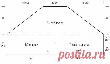 Ажурный джемпер с рукавами «летучая мышь» - схема вязания крючком. Вяжем Джемперы на Verena.ru