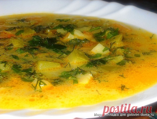 Суп с кабачками и сыром