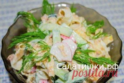РЕЦЕПТ САЛАТА С ЖАРЕНЫМИ ЯЙЦАМИ И КРАБОВЫМИ ПАЛОЧКАМИ » Рецепты вкусных салатов