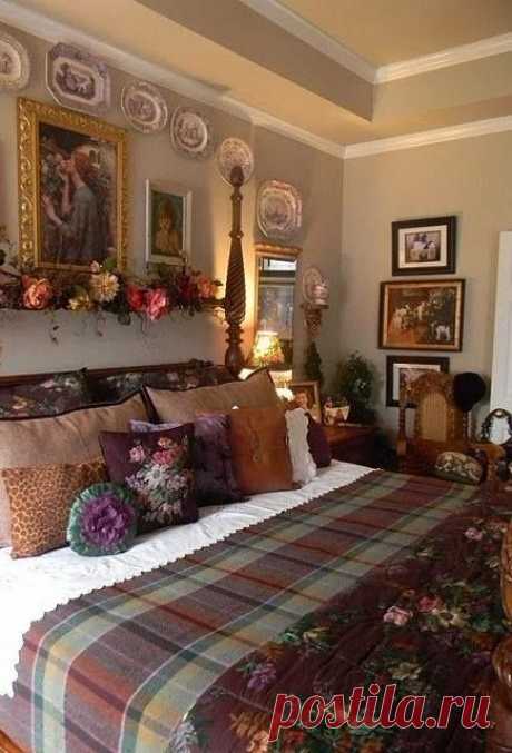 Cottage bedroom | English Cottage Style | Спальни В Коттедже, Шотландка и Спальни