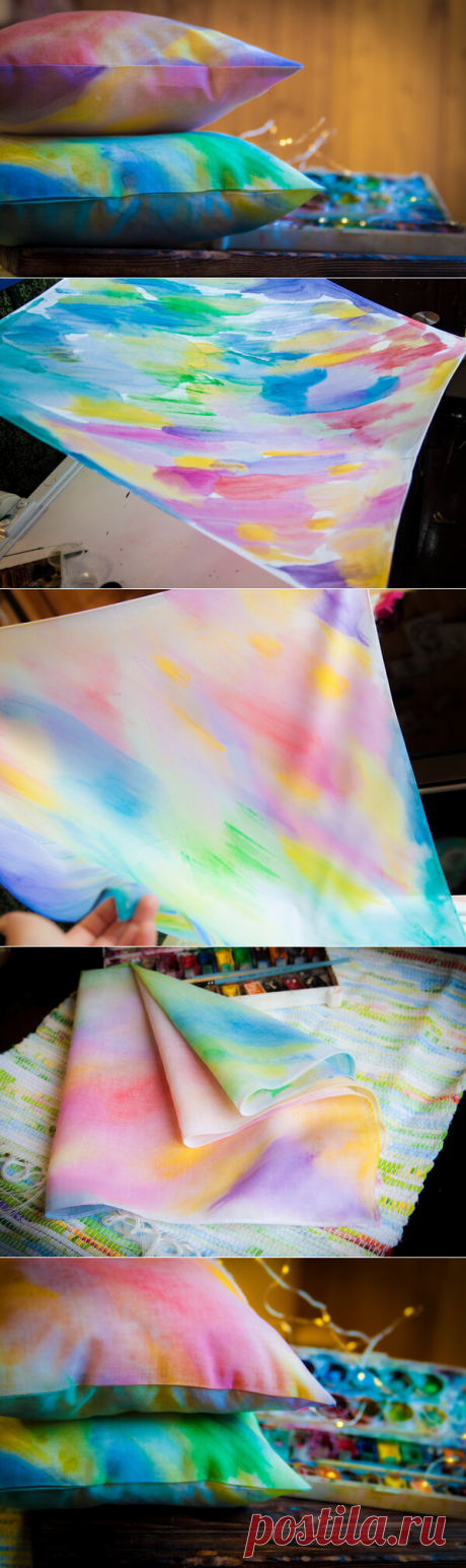 Красим ткань акварельными красками | Живые вещи | Яндекс Дзен