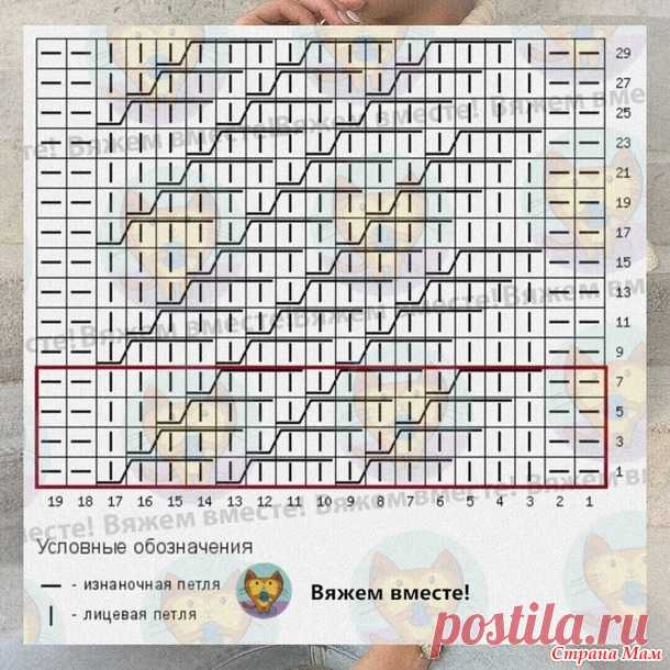 Схема узора к кремовой безрукавке - Вязание - Страна Мам