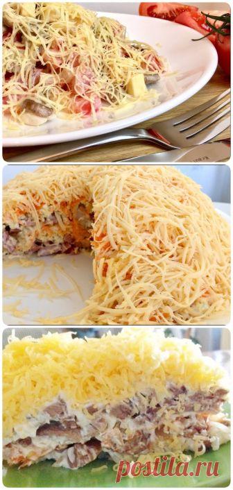 Салат «Французский поцелуй» с мясом, овощами и сыром. Нежный, как поцелуй! - My izumrud