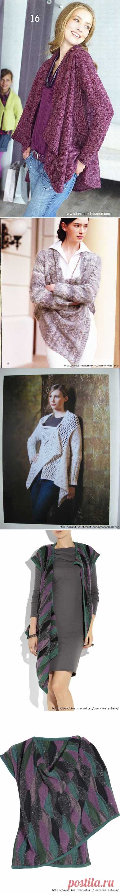 жакеты-накидки -много и с описанием. / Вязание спицами / Вязание для женщин спицами. Схемы вязания спицами