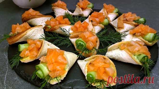 Как я делаю оригинальную праздничную закуску с красной рыбой, которой нужно всего 150 г. (просто, вкусно и без майонеза)