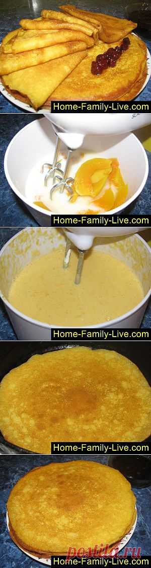 Кулинарные рецепты Тыквенные блинчики - пошаговый фоторецепт - блины из тыквы