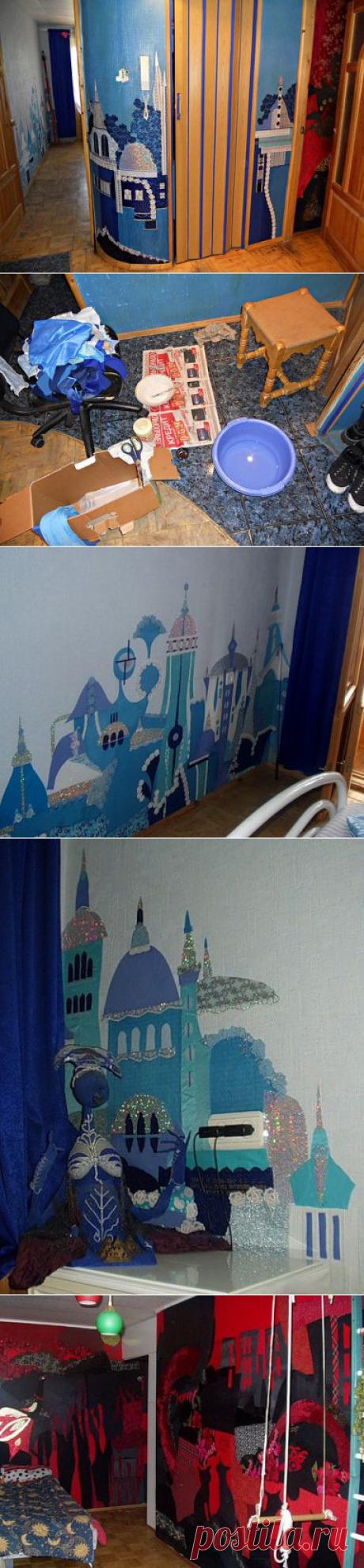 Декупаж стен тканью. Идея!!! / Одноклассники