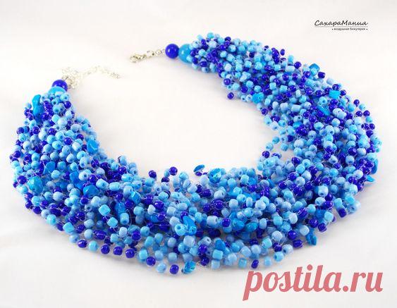 Бусы Колье из бисера Подарок Бохо стиль Связано крючком Бисер – заказать на Ярмарке Мастеров – EGVJ9RU | Колье, Санкт-Петербург