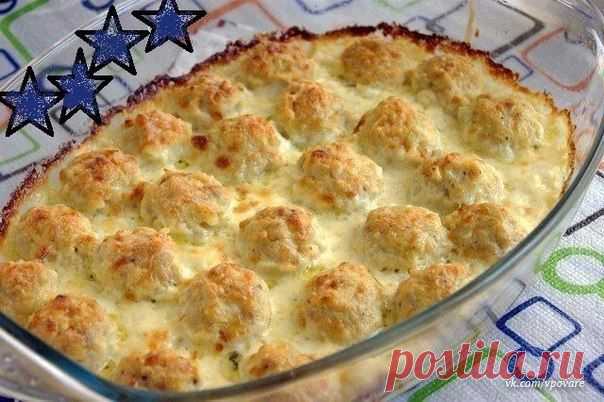Куриные шарики в сырно-сливочном соусе