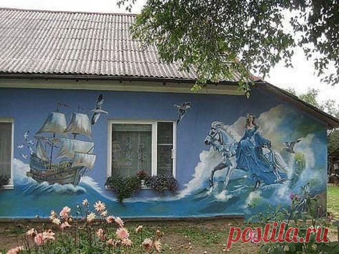 Очень красивая роспись стен в своем доме