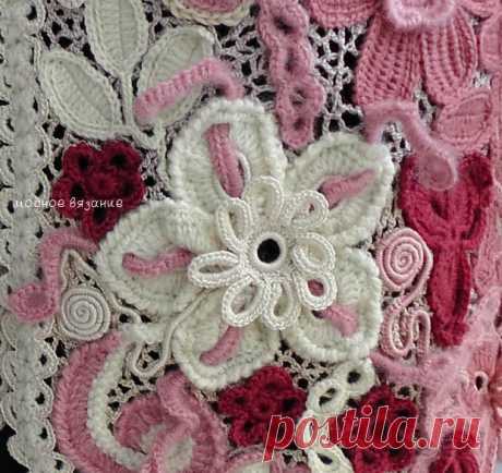 Объемный ирландский цветок крючком - Crochet Modnoe Vyazanie