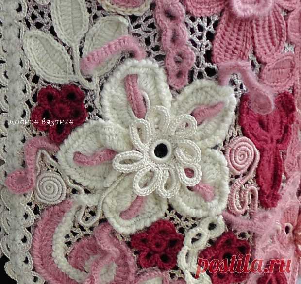 Объемный ирландский цветок крючком - Crochet Modnoe Vyazanie