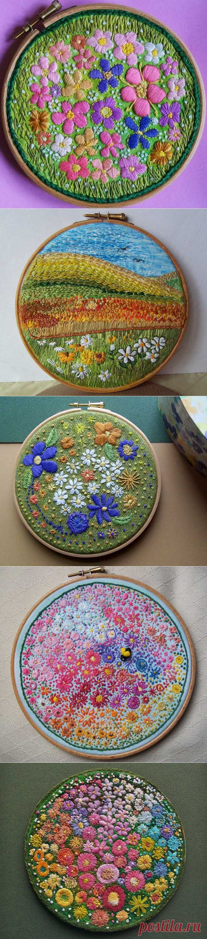Цветочные сады на пяльцах