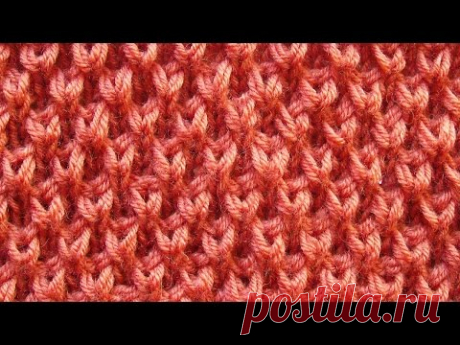 Рельефный узор с завитками Вязание спицами Видеоурок 107