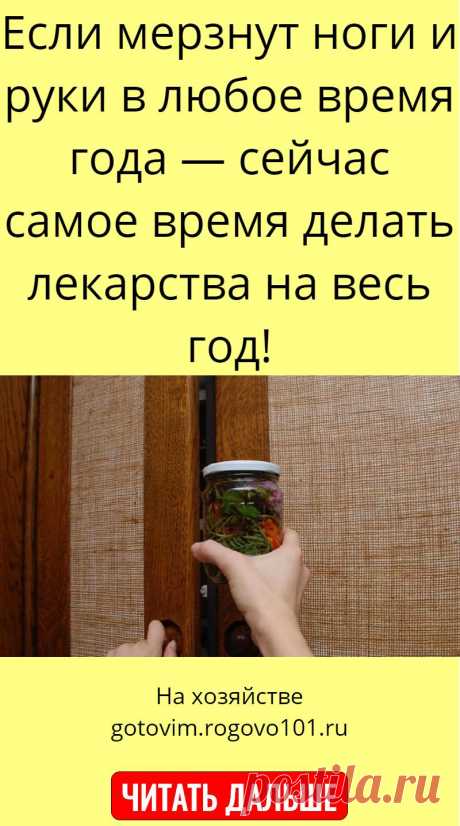 Если мерзнут ноги и руки в любое время года — сейчас самое время делать лекарства на весь год!