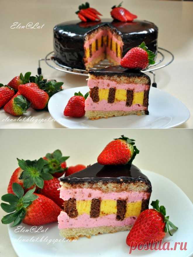 ОБАЛДЕННО ВКУСНЫЙ ШОКОЛАДНО-ЦИТРУСОВЫЙ ТОРТ С КЛУБНИЧНЫМ МУССОМ