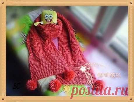 Узор Сова спицами