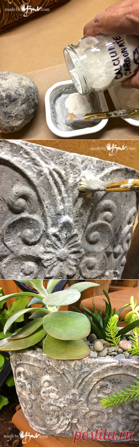 Faux Concrete Paint Finish - made by Barb - simple technique that looks real