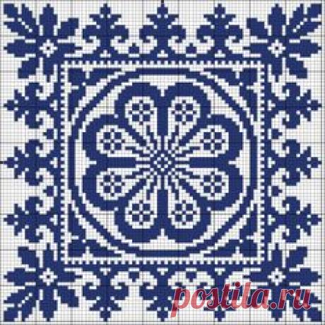Square 74 | Chart for filet crochet or cross stitch.
