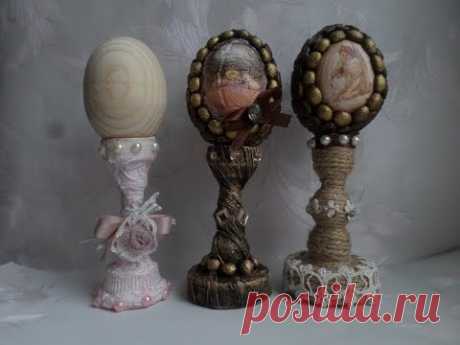 Подставки-стоечки для пасхальных яиц, мастер класс/Stands for Easter eggs from a waste material