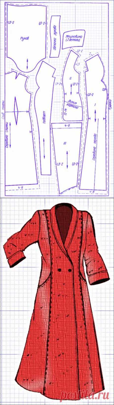 Выкройка халата с подрезными бочками. | Иллюстрированные уроки по кройке и шитью. Как сшить халат? Выкройка халата с запахом. Построение выкройки халата с подрезными бочками.