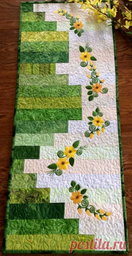 Sunny Days Quilted Table Runner с машинной вышивкой - Продвинутые дизайны вышивки