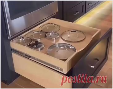 Как сделать выдвижной ящик для крышек от кастрюль своими руками | Идеи мастера