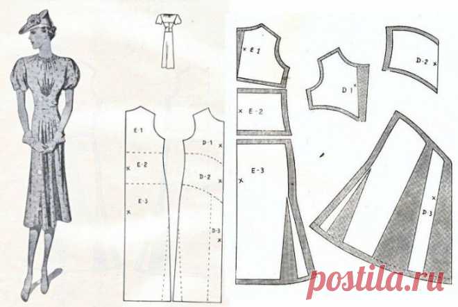 Выкройки ретро-платьев / Выкройки ретро / Своими руками - выкройки, переделка одежды, декор интерьера своими руками - от ВТОРАЯ УЛИЦА