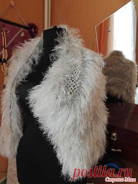 . Пушистый палантин спицами - Вязание - Страна Мам