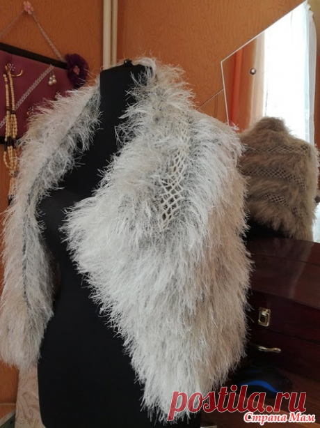 . Пушистый палантин спицами - Вязание - Страна Мам