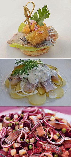 Вкусные салаты и закуски из сельди.