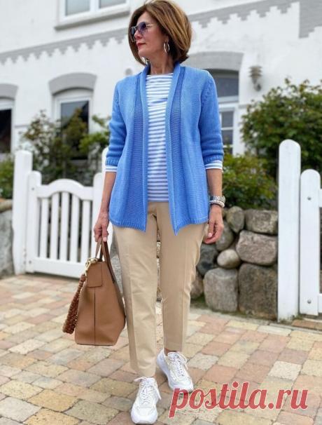 Какой кардиган надеть женщинам до и после 50-ти, чтобы осенью выглядеть стильно, а не старомодно | До и после 50-ти | Дзен