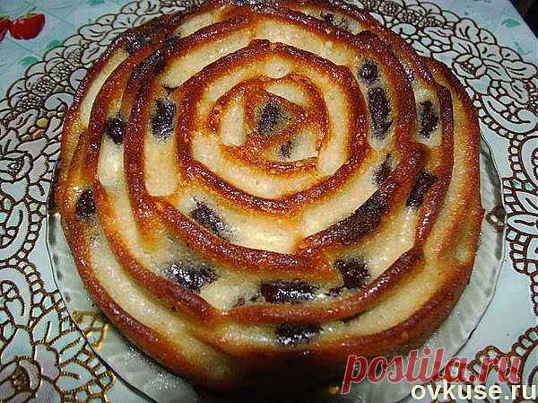 Манник с шоколадом и яблоками..