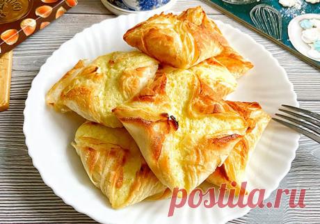 Слойка с творогом — Домашняя кулинария