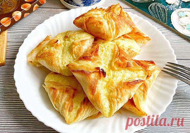 Слойка с творогом — Домашняя кулинария