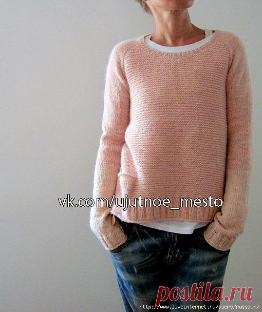 Пуловер спицами 