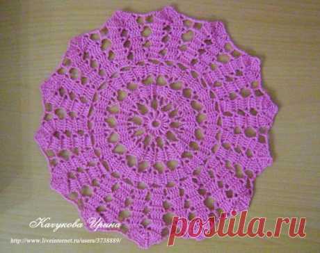 сиреневый берет крючком в стиле брюссельское кружево со схемой
