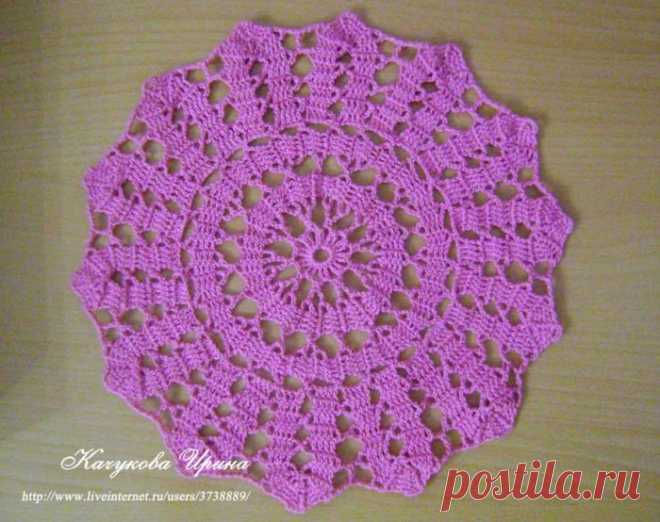 сиреневый берет крючком в стиле брюссельское кружево со схемой