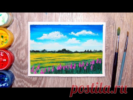 Как нарисовать летний пейзаж легко