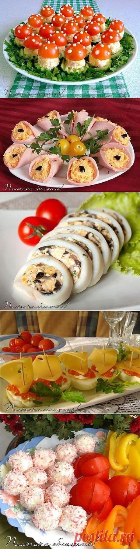 Красивые новогодние закуски.