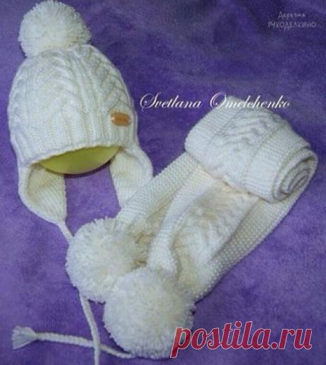 Шапочка и шарфик для девочки