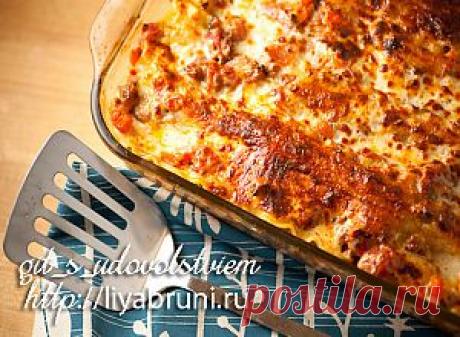 Лазанья с курицей и грибами