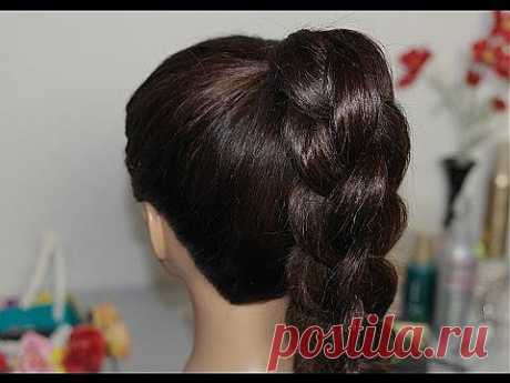 Плетение косы &quot;квадратная цепь&quot;. Прически своими руками. - YouTube