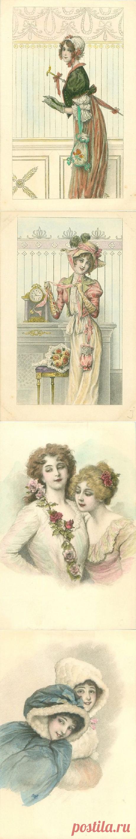 Барышни.открыточки 1907-10г.г..