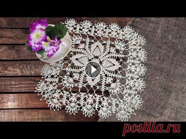 ОЧЕНЬ КРАСИВАЯ АЖУРНАЯ КВАДРАТНАЯ САЛФЕТКА КРЮЧКОМ. ЧАСТЬ 1 Видео мастер класс по вязанию красивой ажурной квадратной салфетки крючком (размер 36х36 см). Нитки - 