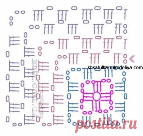 Мотив 3d крючком для пледа. Схемы вязания крючком пледа из квадратов. Как связать плед с 3d эффектом | Шкатулка рукоделия. Сайт для рукодельниц.